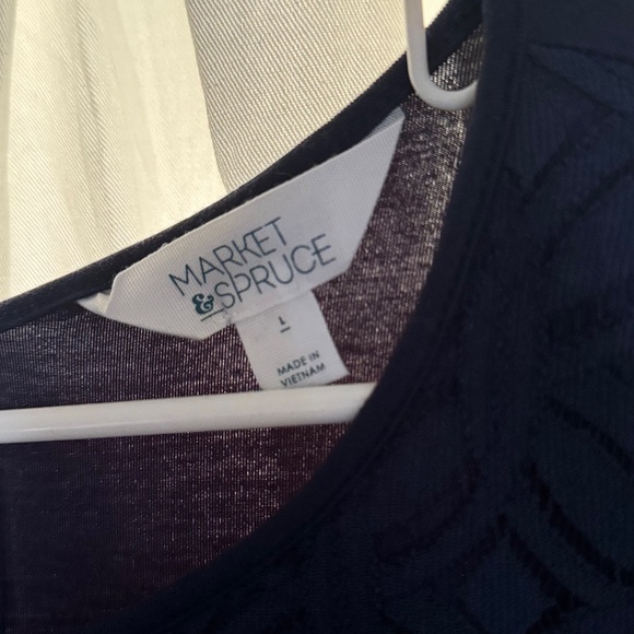 Market & Spruce Blue Lace Blouse - Picture 5 of 8